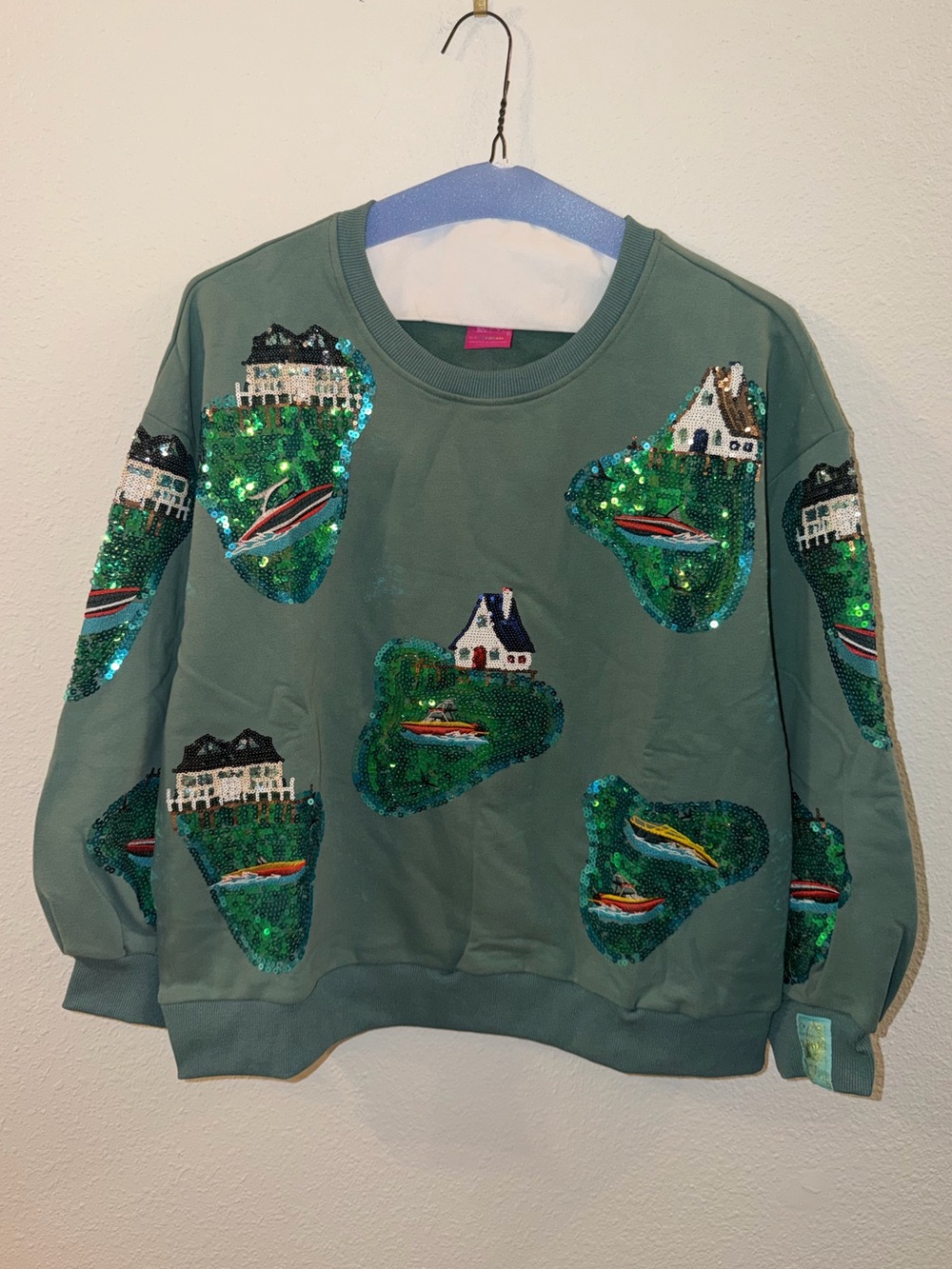 Queen of Sparkles Moss Lake House Sweatshirt.